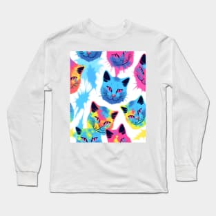 Tie Dye Cat Long Sleeve T-Shirt